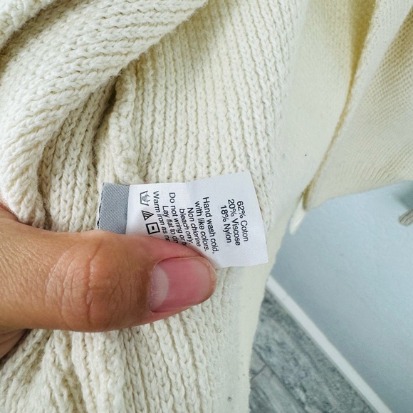 Madewell Province Cross Back Pullover Waffle Knit raglan Sweater in Colorblock - Picture 6 of 7